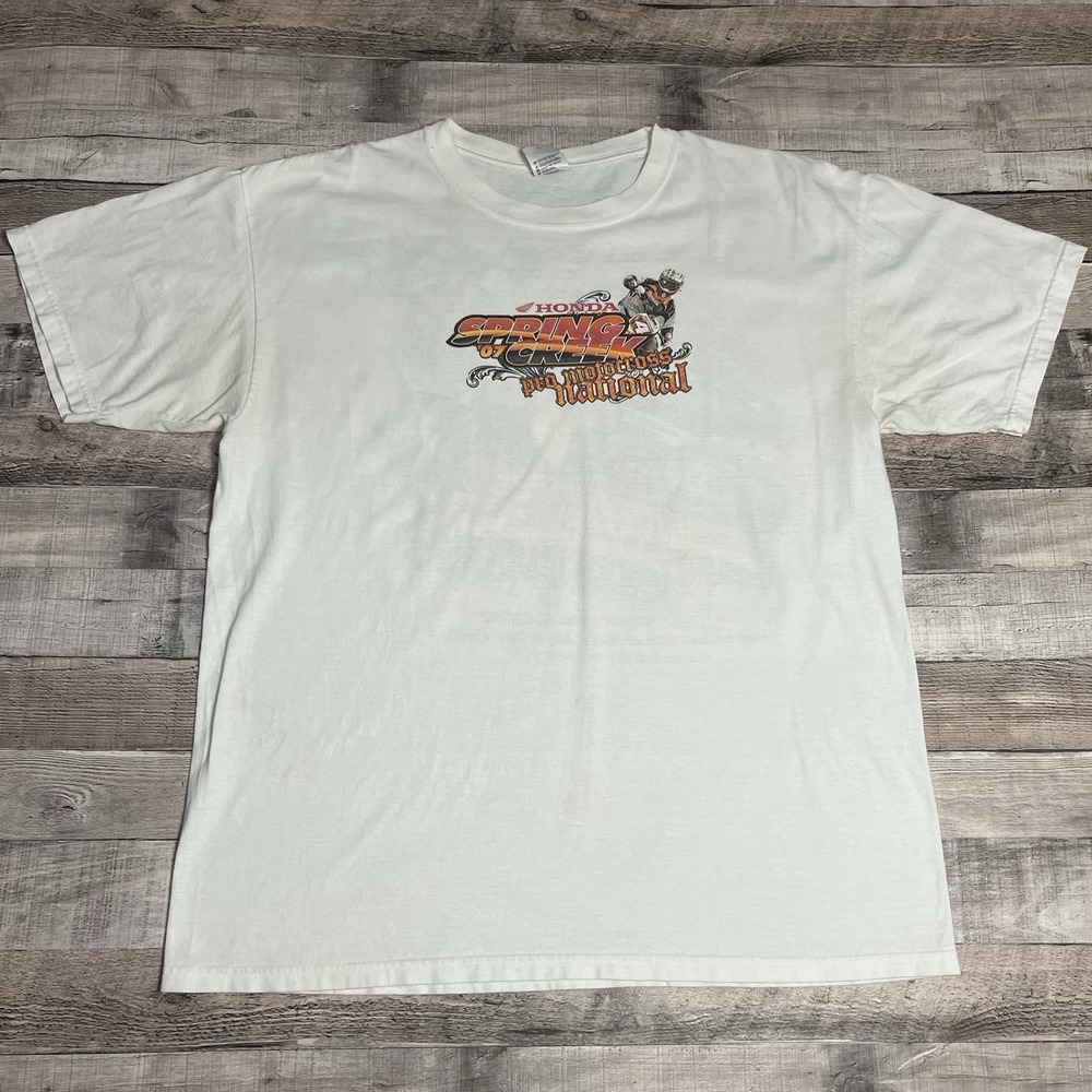 Honda Motocross Shirt Size XL White Vintage 2000s Ricky Carmichael Suzuki Spring